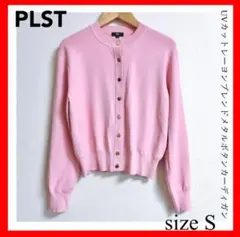 PLST✨UVカットレーヨンブレンドメタルボタンカーディガン　ピンク　Sサイズ