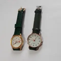 ジャンク　Seiko 他グリーン腕時計2個