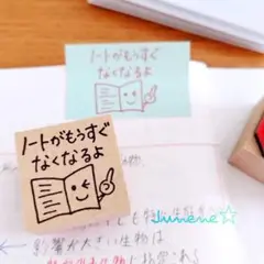 ノートがもうすぐなくなるよはんこ(ウインク) ゴム印
