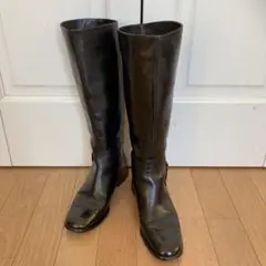 Salvatore Ferragamo 本革ロングブーツ ブラック 5C
