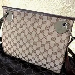 グッチ ショルダーバッグ サコッシュ GGキャンバス ベージュ