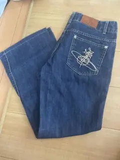 刺繍入りダークブルーデニム