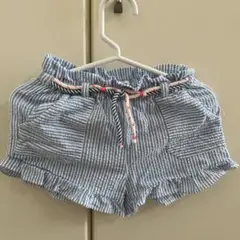 ストライプ柄フリル裾ハーフパンツ 92cm