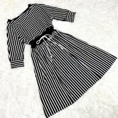 美品【OJOU】ドルマン　ボーダー　ワンピース　湯山玲子　七分袖　L