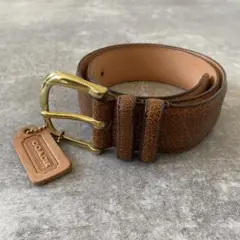 coach コーチ　ベルト　レザー　本革　ゴールド金具　ブラウン　茶色