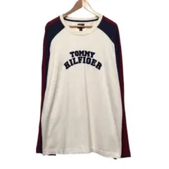 90s TOMMY トミーヒルフィガー　ビンテージ長袖Tシャツ　ロンT ワッペン