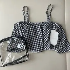 Chico ギンガムチェック フリルビキニトップ 水着