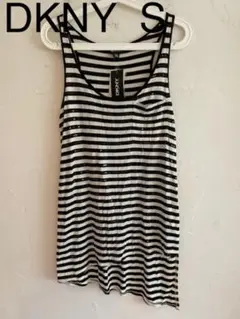 ダナキャランDKNY シルクコサージュ装飾コットンタンクトップ 黒S 【レディース】 ダナキャランDKNY シルクコサージュ装飾コットンタンクトップ 黒