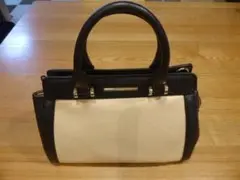 美品 ｉｎｄｅｘ 黒／ベージュ ハンドバッグ