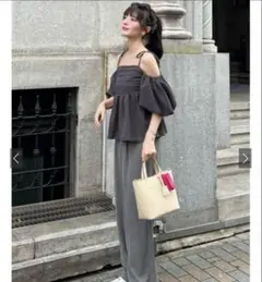 GRL グレイル 袖2Wayタックペプラムビスチェ ta122