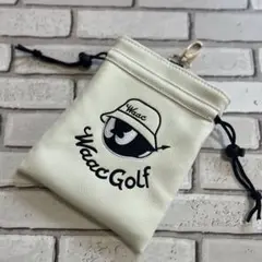 ワック ゴルフ 小物入れ WaacGolf ロゴ入り ホワイト バック