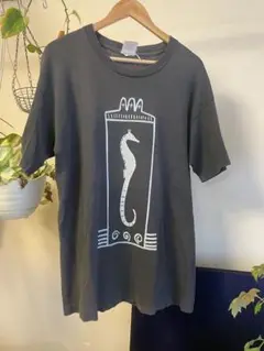 シーホース　タツノオトシゴ　古着 フェードTシャツ Lサイズ ブラック
