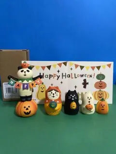 デコレコンコンブル　ハロウィンのフラッグパンダ　かぼちゃ家族セット