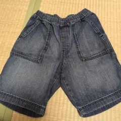 UNIQLO 140 ダークデニム ハーフパンツ