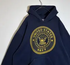SOFEE U.S.NAVY USA製 プリントロゴ　裏起毛　パーカー