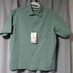 冷感DRY ストレッチ半袖シャツ M ライトグリーン