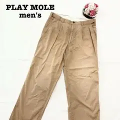 PLAY MOLE プレイモール メンズ　ストレートパンツ　ベージュ　フリー