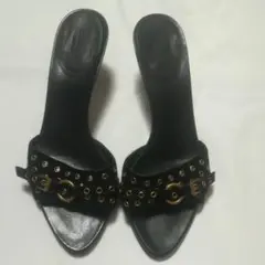 56A 美品 36 グッチ GUCCI サンダル パンチング ハイヒール
