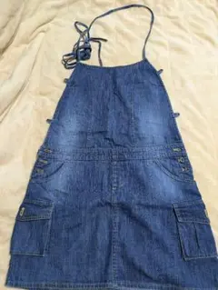 デニムエプロンスタイルミニスカート