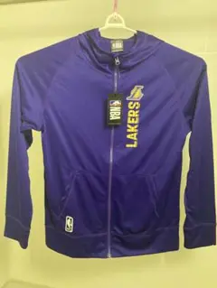 未使用品　タグ付き　NBA LAKERS ジップアップフーディ L 紫　パープル
