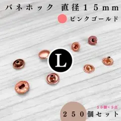 バネホック 直径15mm ピンクゴールド 250組【フォロー割より低単価】