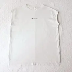 Samansa Mos2 blue フレンチスリーブTシャツ　フリーサイズ