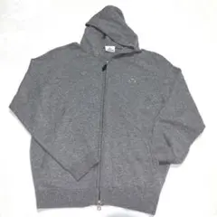 【美品】LACOSTEグレーセーター フード ポケット付きサイズMカシミヤ10%
