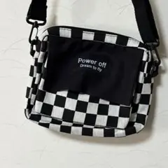 ミニショルダーバッグ ユニセックス 白×黒
