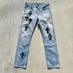 Levi's クロスパッチペイント　色落ち　505 32✖️33 スモールe