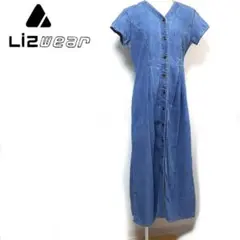 【美品】90s Liz wear リズウェア デニム ロング ワンピース