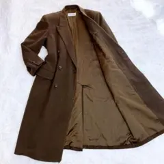 極美品✨クリスチャンディオール カシミヤ100 ダブル チェスターコート 茶 L