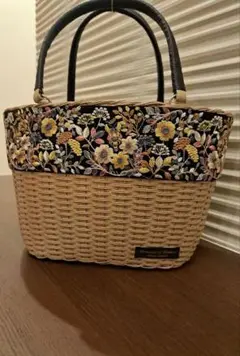 インド刺繍リボンを使ったかごバッグ