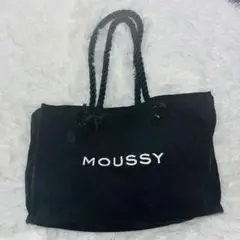 MOUSSY マウジー キャンバス ロゴ トートバッグ 黒 ブラック
