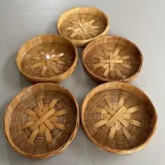 竹製の編み込み　コースター 茶托などに