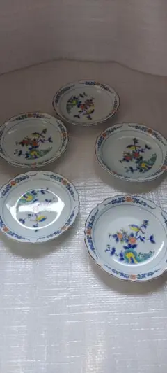 九谷焼 第一 陶器 色絵花鳥 銘々皿 小皿
