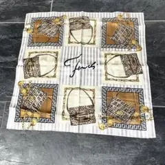 FENDI フェンディ ストライプ ズッカ シルクスカーフ