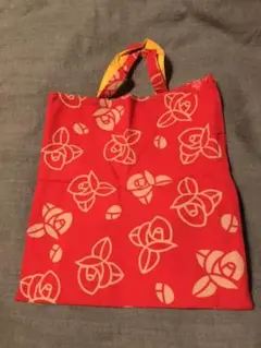 椿柄　和柄　エコバッグ　サブバック
