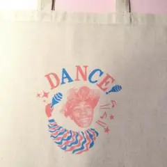 レコード・トートバッグ マチ付き DANCE! ピンク シルクスクリーン