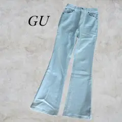 GU　ジーユー　フレアジーンズ　デニム　白　ホワイト　美品　ハイウエスト