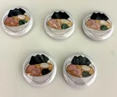 新品 値下げ中 お得★ ラーメン缶バッジ 2.5cm 5個セット
