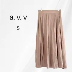 avv イトキン　花柄　ロングスカート　フレアスカート　S ブラウン　春夏秋
