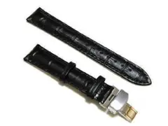 高級感 時計ベルト 本革 Dバックル 18mm×16mm 黒