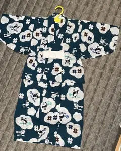 新品　クマとヘリコプター柄の綿の浴衣