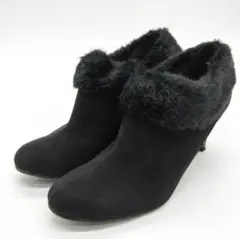 ​冬支度セール◆Kibera（キビラ）エレガント ファー ブーティ 黒 24.0