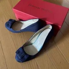 Oriental Traffic ネイビー リボン付きヒール　サイズ41