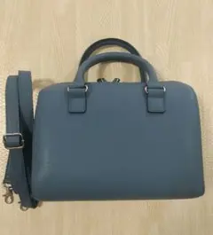 【新品未使用】レザータッチ2WAYボストンバッグ ブルー