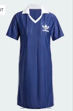 adidas アディカラースリーストライプスピンストライプワンピース　S