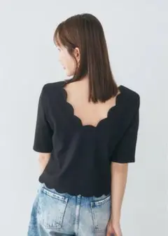 connse コンセ　バックオープンスカラップトップス