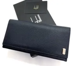 美品 DUNHILL レザー 長財布 ネイビー ダンヒル 正規品