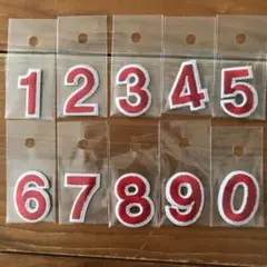 推し活やオシャレにも！アイロン接着の刺繍ワッペン『赤＋白フチ』数字